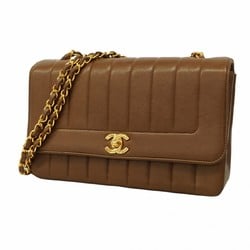 Chanel Shoulder Bag Mademoiselle Chain Lambskin Brown Women's