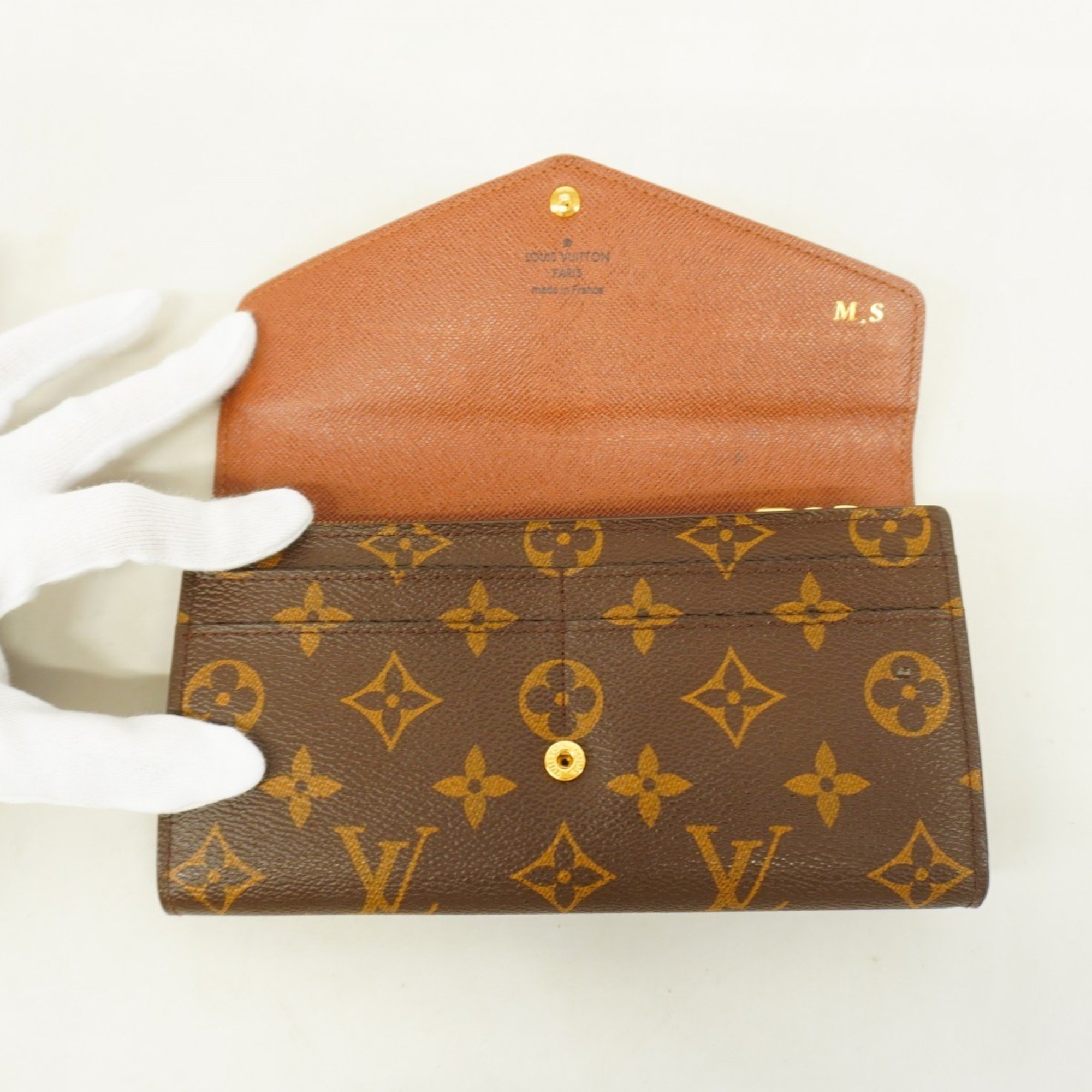 Louis Vuitton Long Wallet Monogram Portefeuille Sarah M60531 Brown Ladies