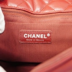 Chanel Shoulder Bag W Chain Lambskin Red Women's