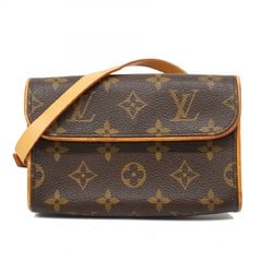 Louis Vuitton Waist Bag Monogram Pochette Florentine M51855 Brown Women's