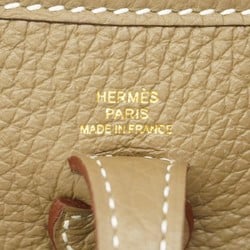 Hermes Shoulder Bag Evelyn TPM Taurillon Clemence Etoupe W Engraved Ladies