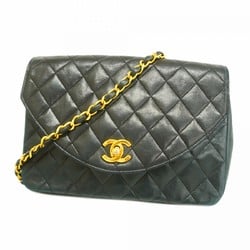 Chanel Shoulder Bag Matelasse Chain Lambskin Black Women's