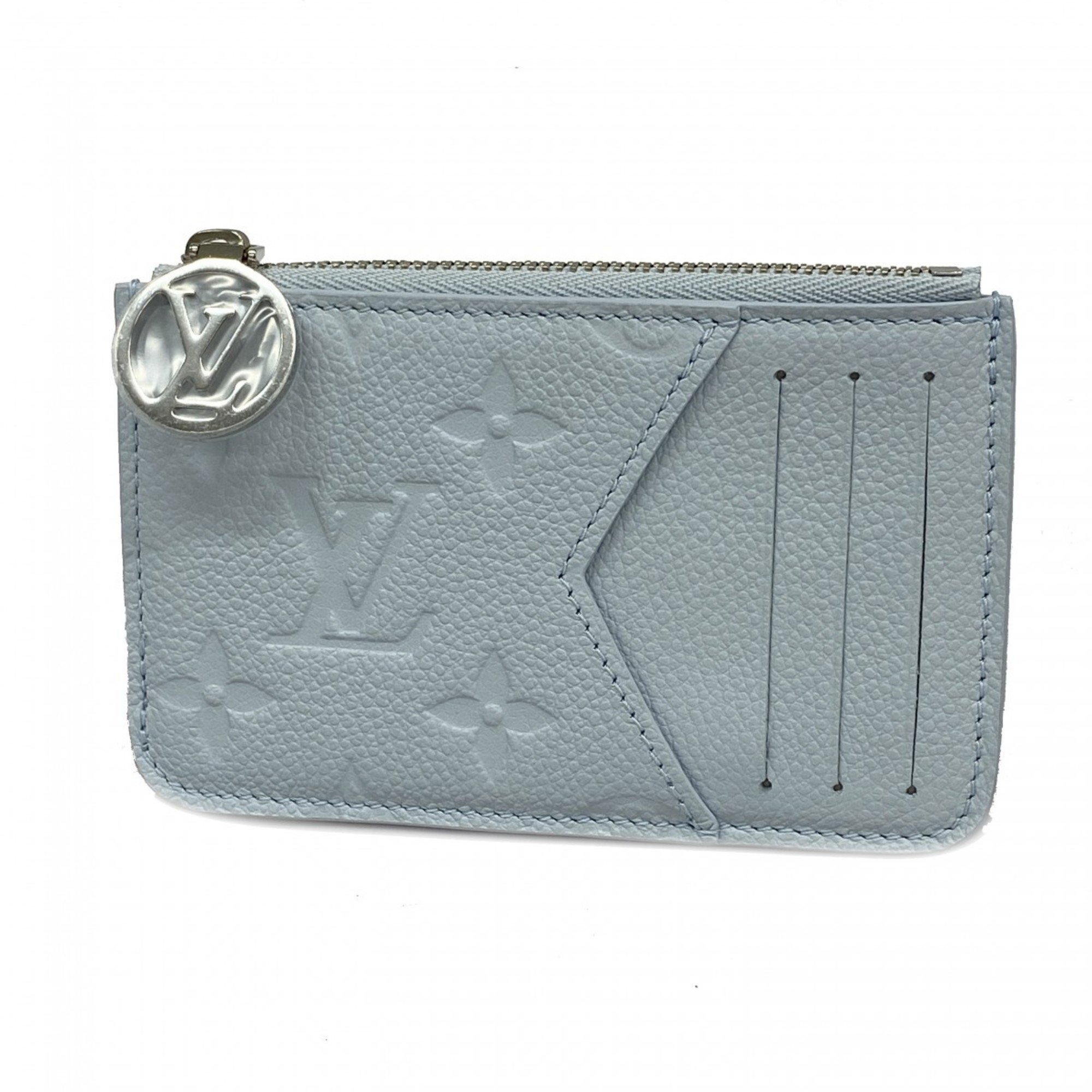 Louis Vuitton Wallet/Coin Case Monogram Empreinte Porte Carthormy M83645 Washed Blue Women's