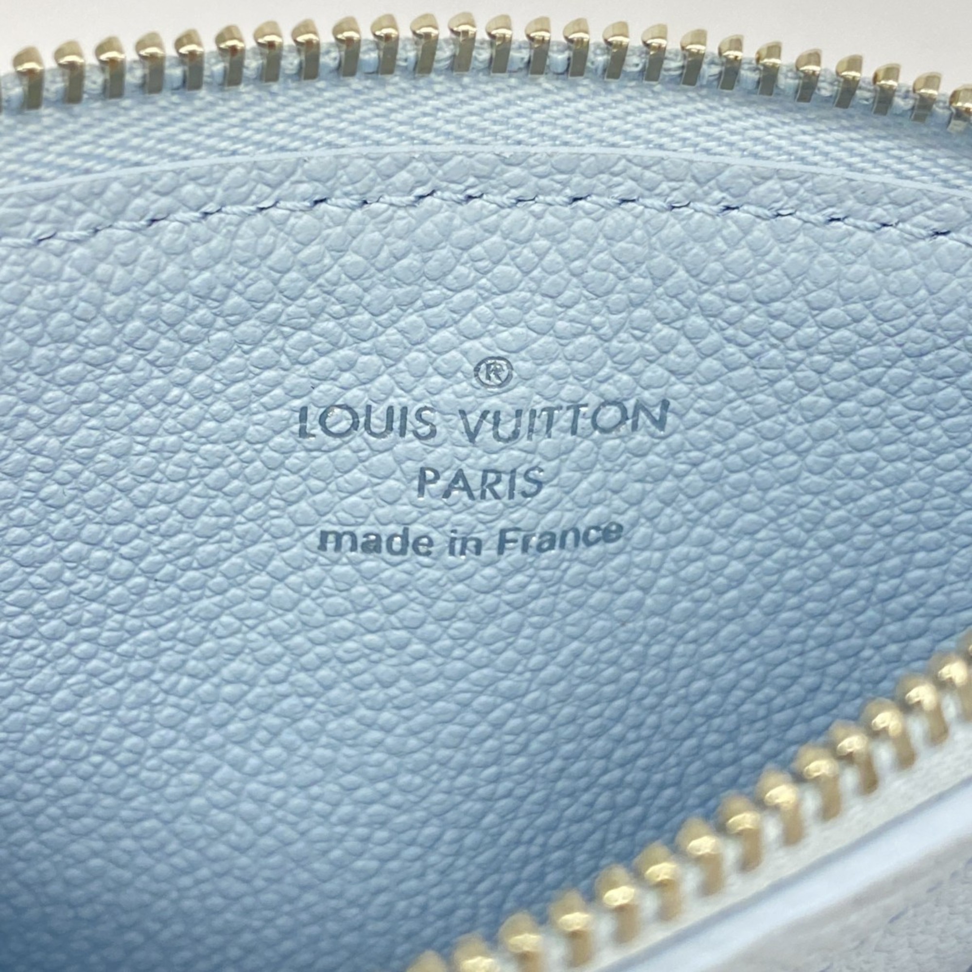 Louis Vuitton Wallet/Coin Case Monogram Empreinte Porte Carthormy M83645 Washed Blue Women's