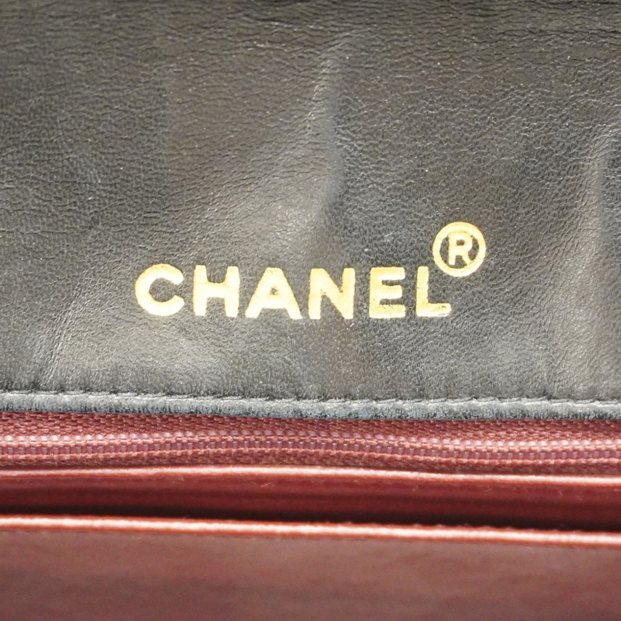 Chanel Shoulder Bag Diana Chain Lambskin Black Women's