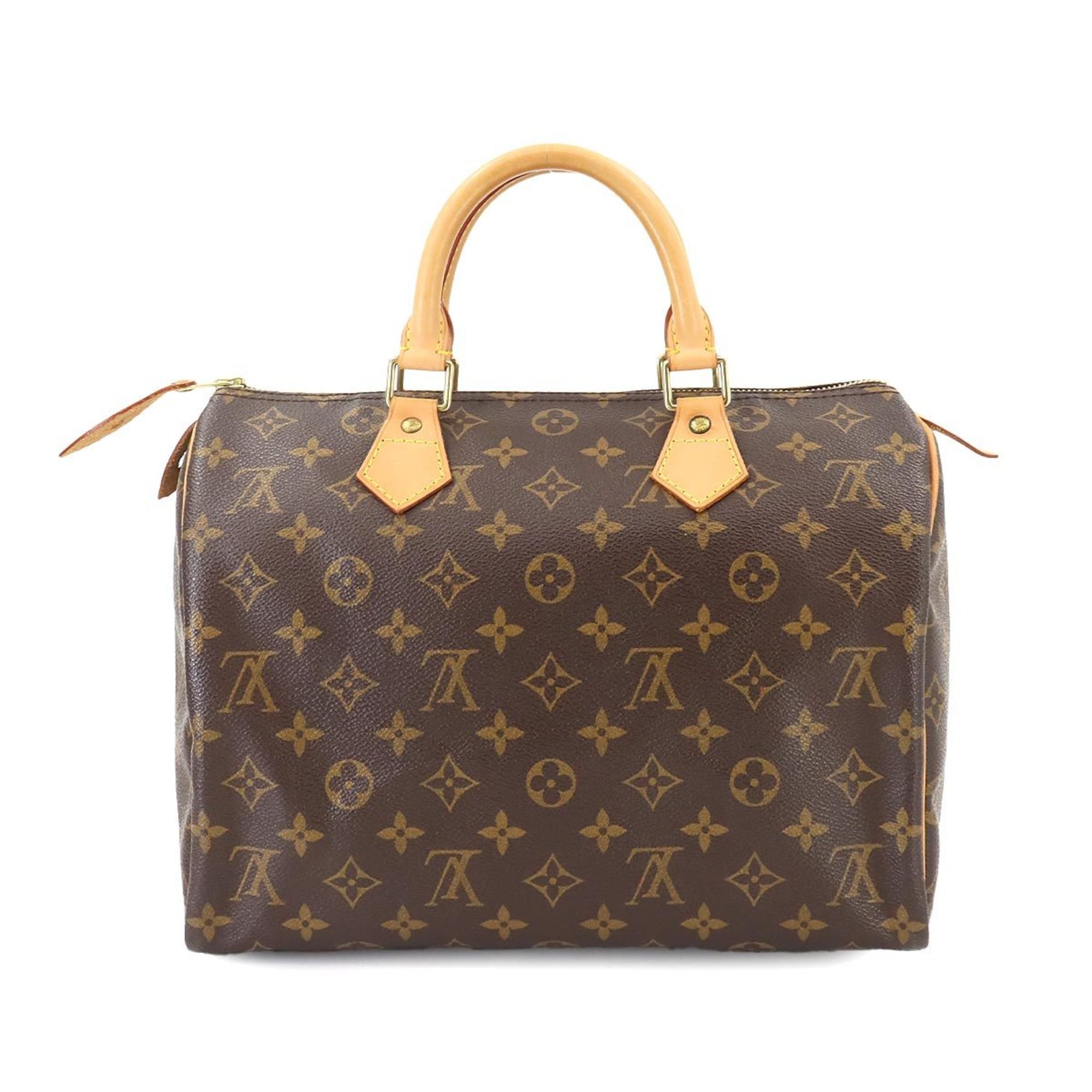 Louis Vuitton Monogram Speedy 30 Handbag Brown M41526 Gold Hardware