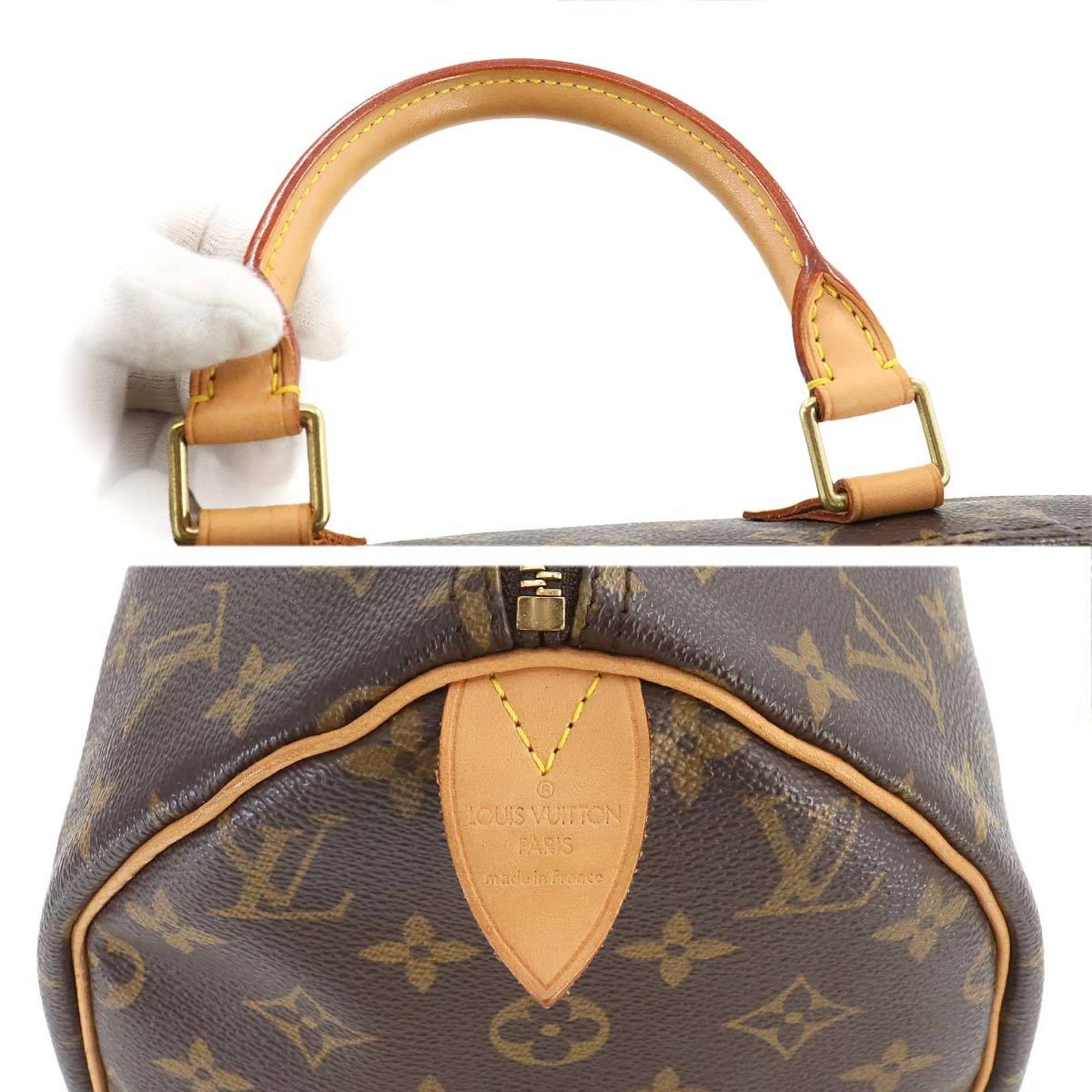 Louis Vuitton Monogram Speedy 30 Handbag Brown M41526 Gold Hardware