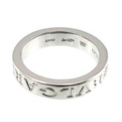 BVLGARI Double 9.5 Ring, 1 Diamond, K18 WG, White Gold, 750, Logo Ring