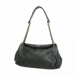 Chanel Shoulder Bag Wild Stitch Chain Lambskin Black Women's