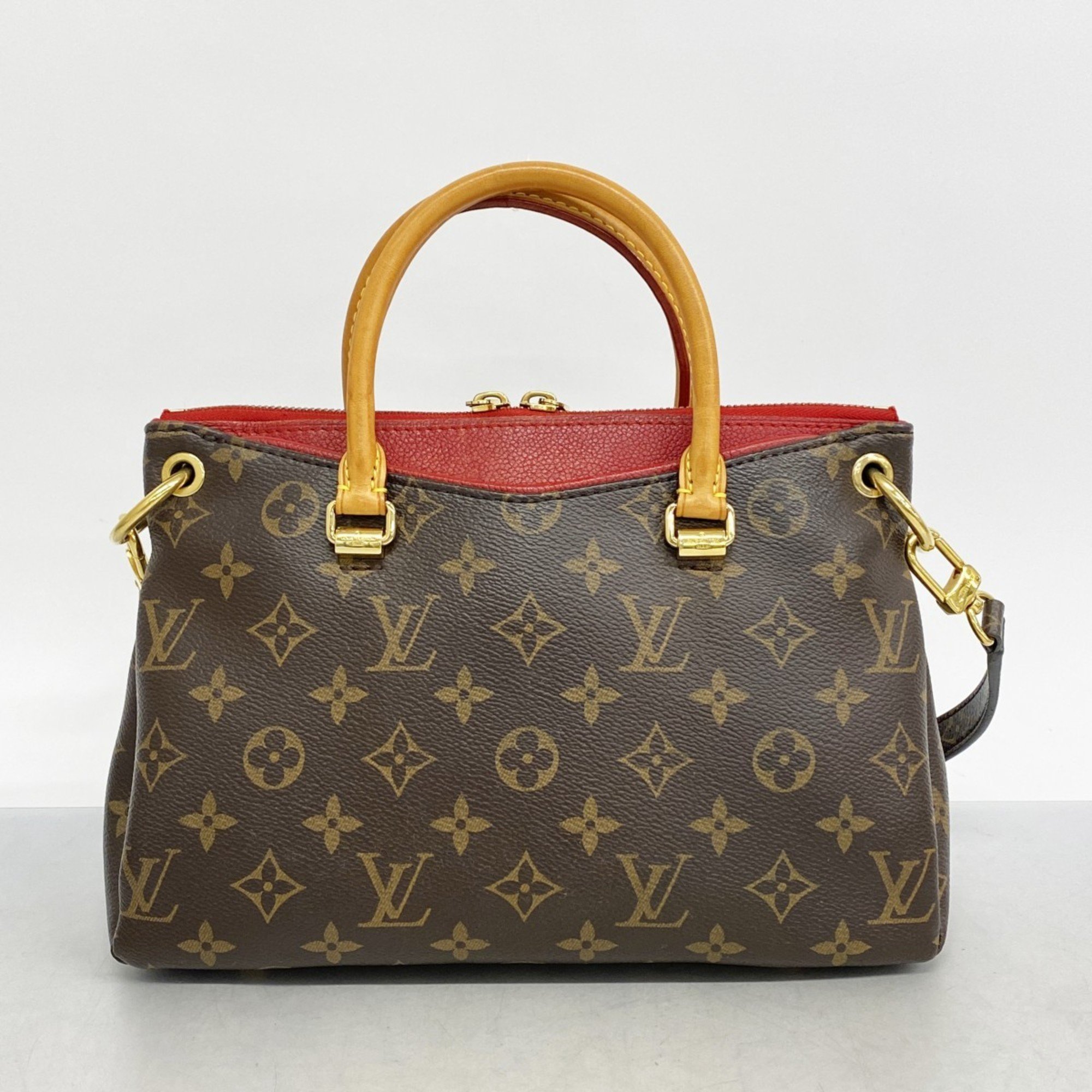 Louis Vuitton Handbag Monogram Pallas BB M41241 Brown Cerise Ladies