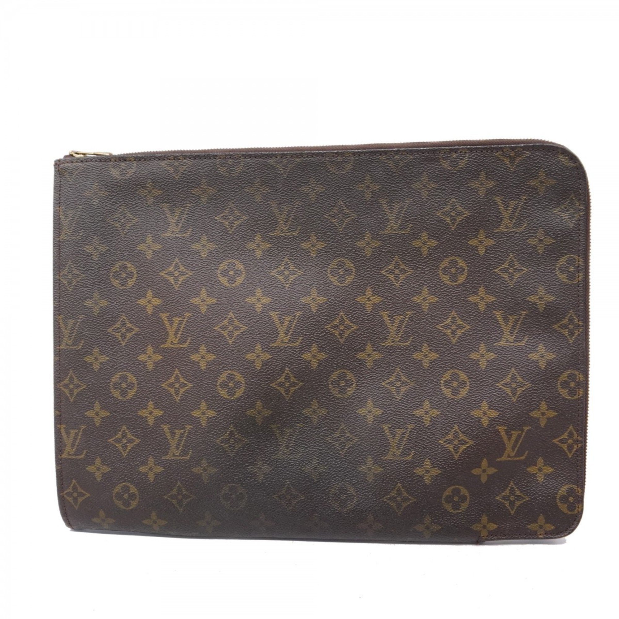 Louis Vuitton Clutch Bag Monogram Poche Document M53456 Brown Men's