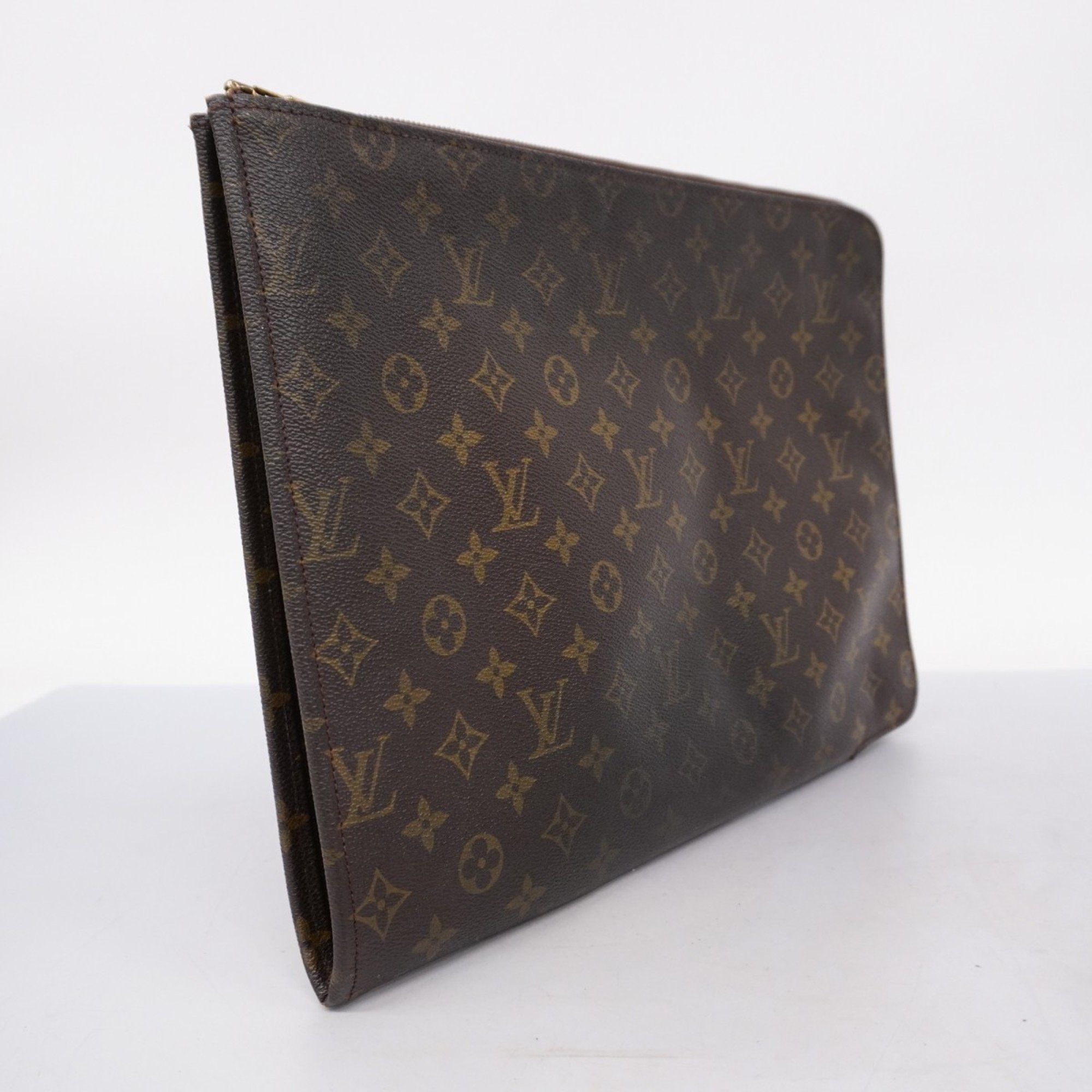 Louis Vuitton Clutch Bag Monogram Poche Document M53456 Brown Men's