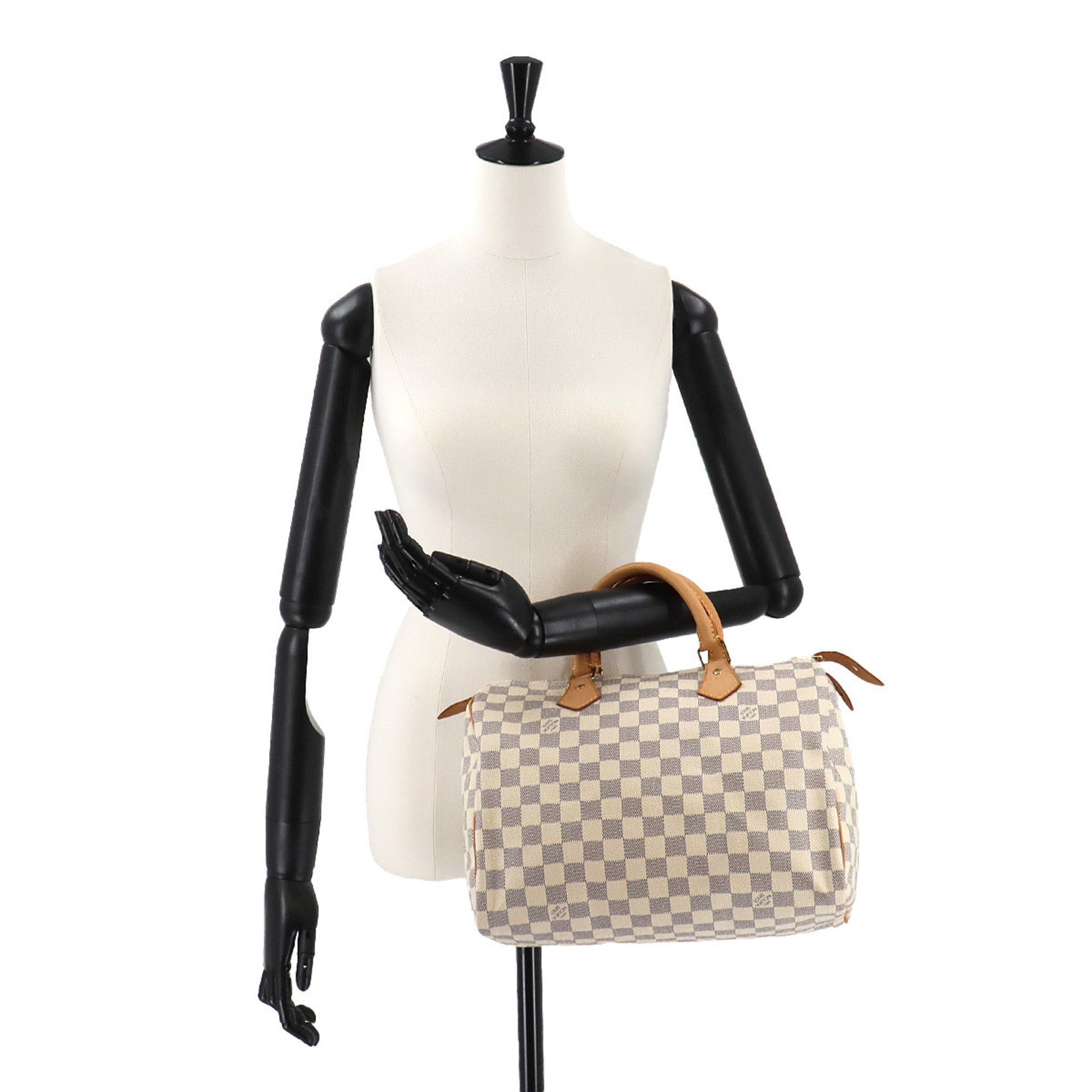 Louis Vuitton Damier Azur Speedy 30 Handbag N41533 Gold Hardware