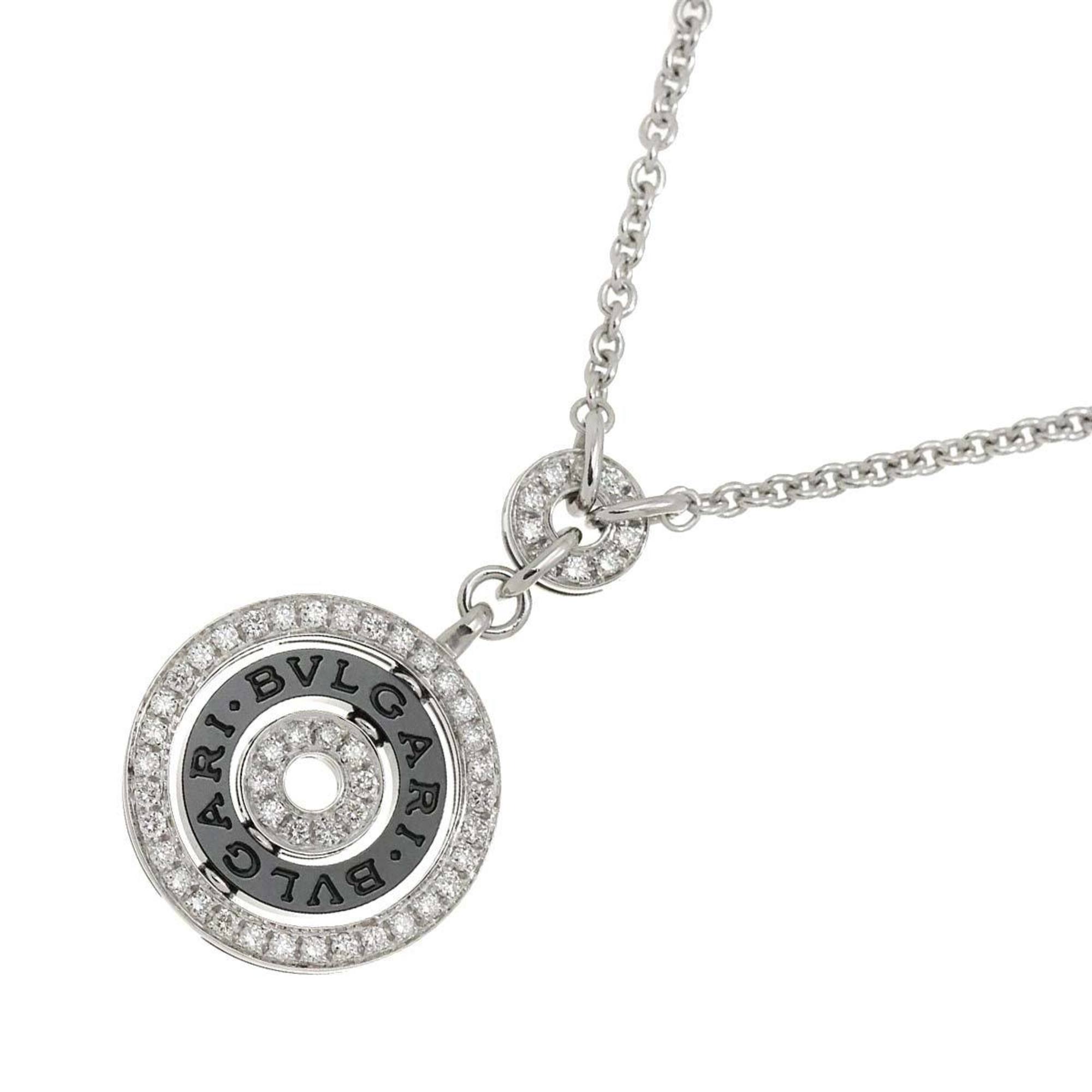 BVLGARI Astrale Cherchi Diamond Ceramic Necklace 46cm K18 WG White Gold 750