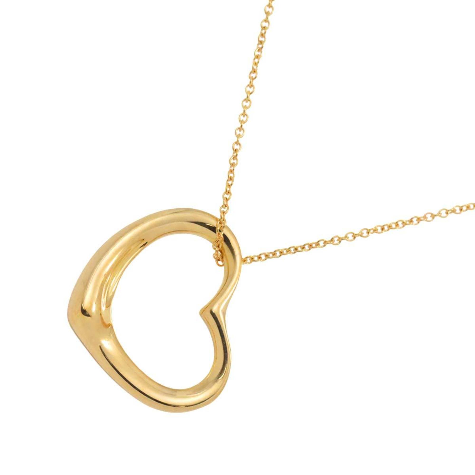 Tiffany & Co. Heart 22mm Necklace 40cm K18 YG Yellow Gold 750 Open