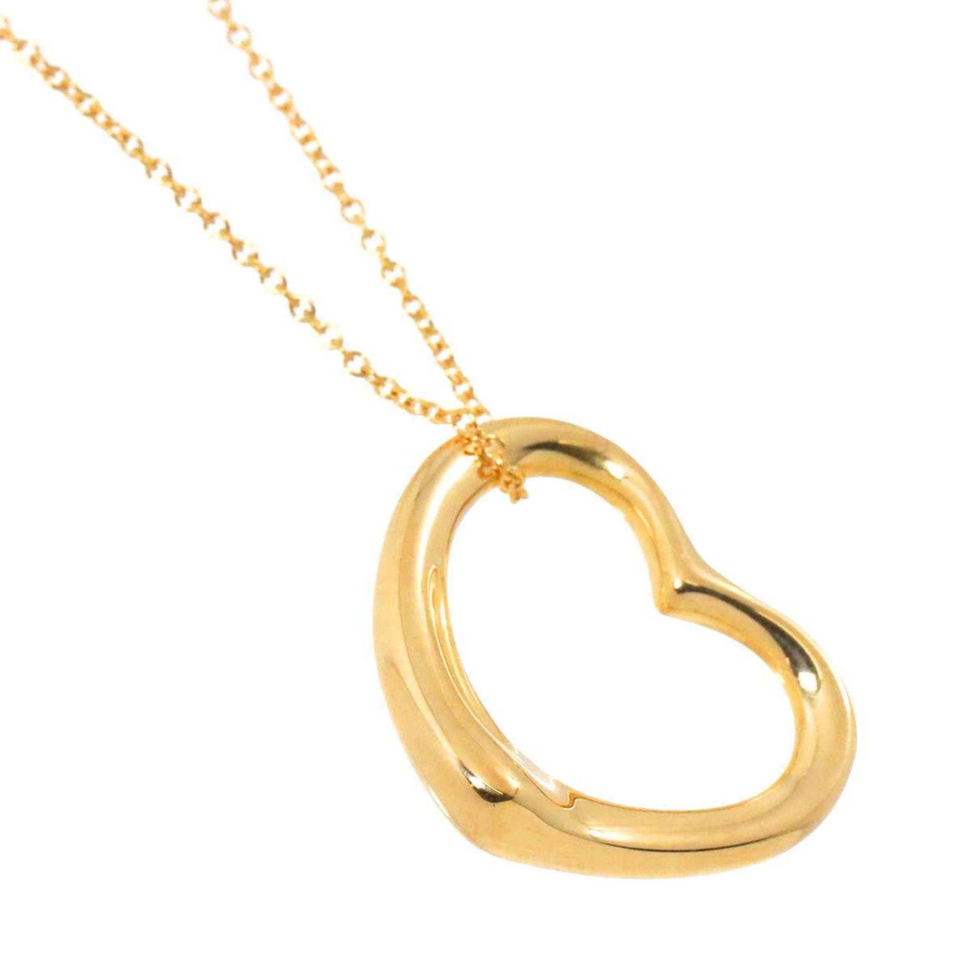 Tiffany & Co. Heart 22mm Necklace 40cm K18 YG Yellow Gold 750 Open