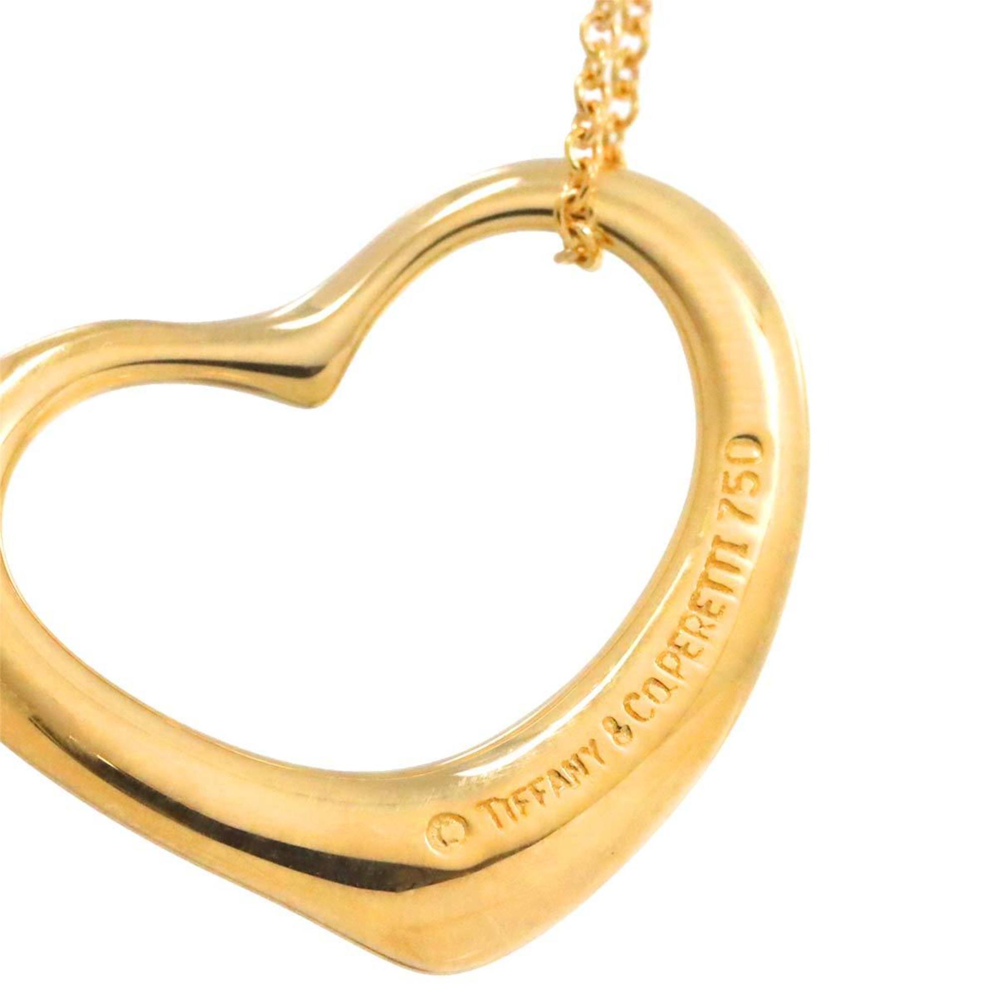 Tiffany & Co. Heart 22mm Necklace 40cm K18 YG Yellow Gold 750 Open