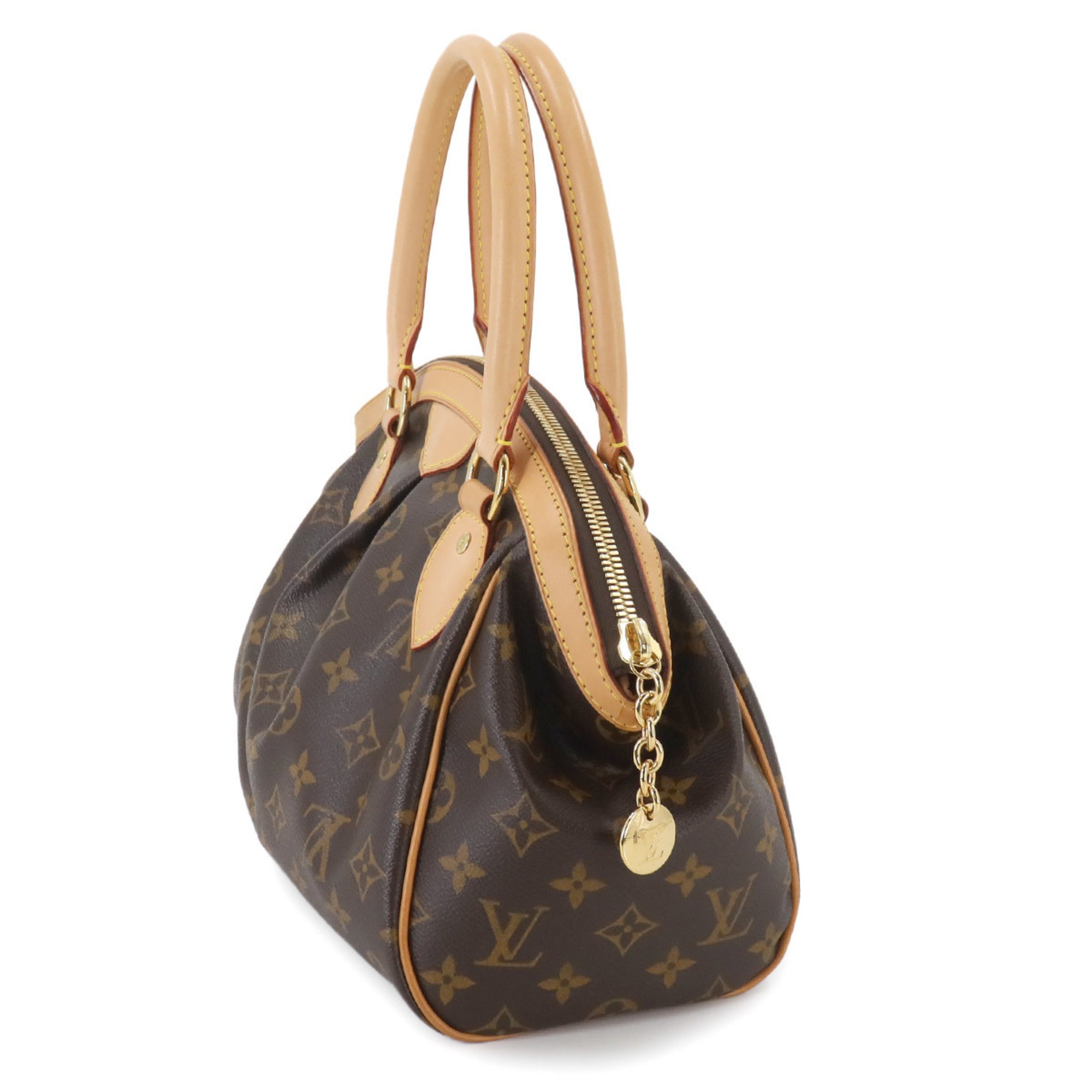 Louis Vuitton LOUIS VUITTON Monogram Tivoli PM Handbag Brown M40143 Gold Hardware