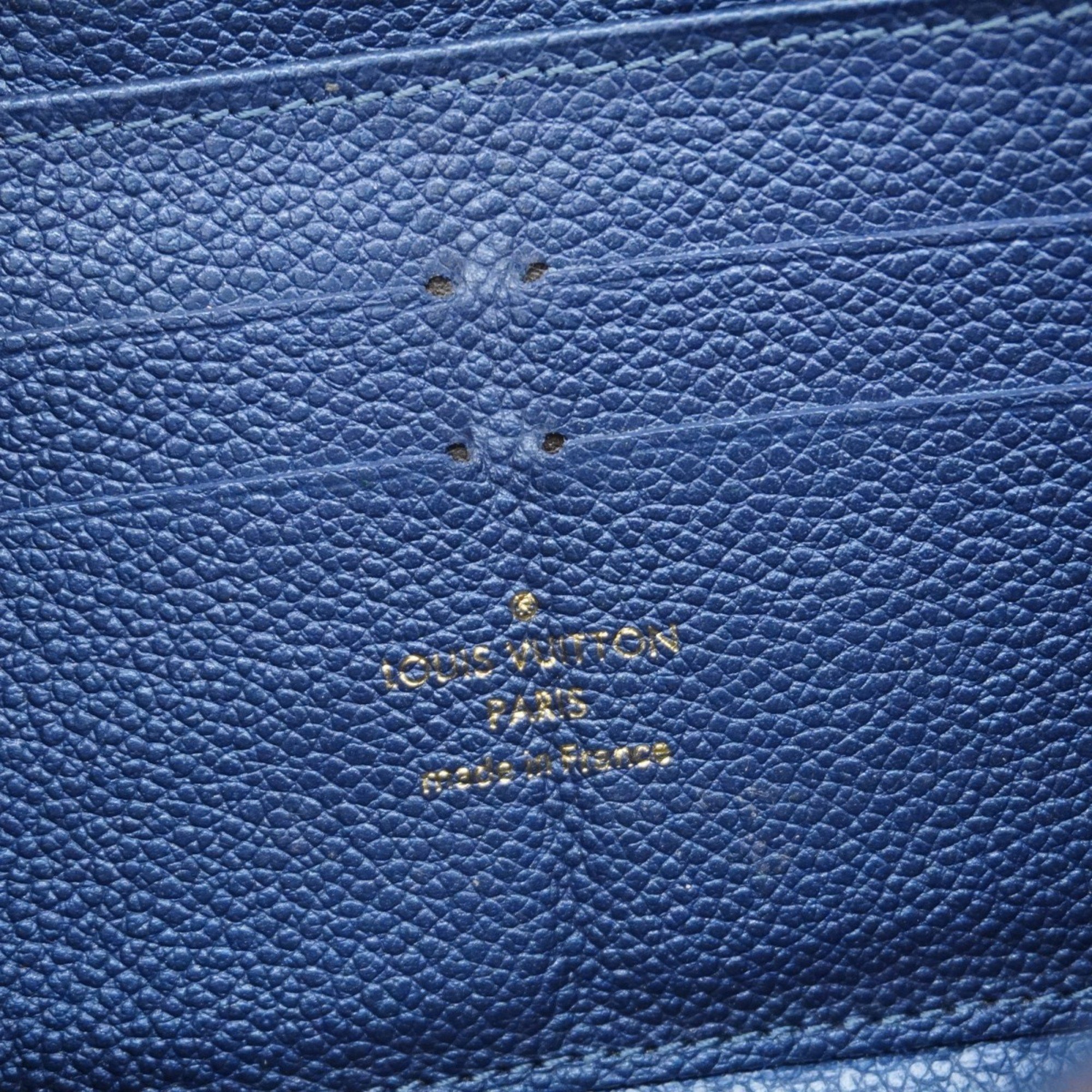 Louis Vuitton Long Wallet Monogram Empreinte Zippy M41857 Denim Ankle Ladies