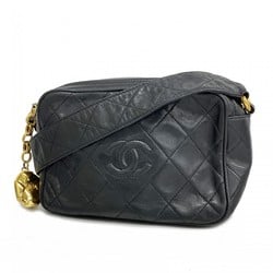 Chanel Shoulder Bag Matelasse Lambskin Black Women's