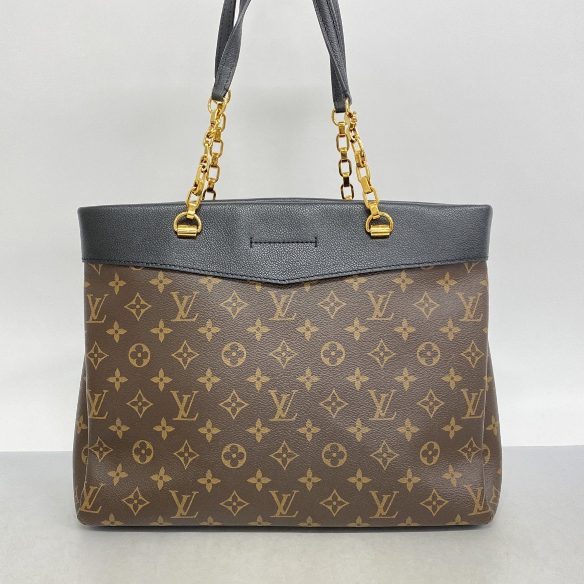 Louis Vuitton Shoulder Bag Monogram Pallas Shopper M51198 Brown Black Ladies