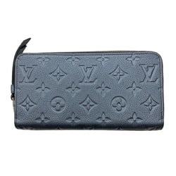 LOUIS VUITTON Louis Vuitton Monogram Empreinte Zippy Wallet M80958 RFID Metallic Blue Long Leather Women Men