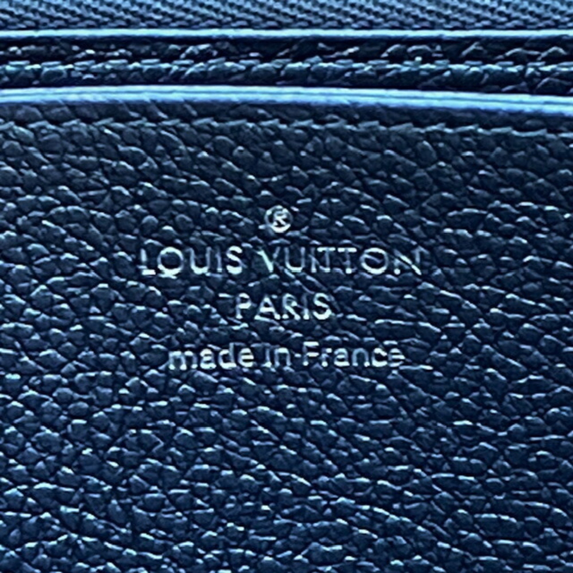 LOUIS VUITTON Louis Vuitton Monogram Empreinte Zippy Wallet M80958 RFID Metallic Blue Long Leather Women Men