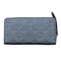 LOUIS VUITTON Louis Vuitton Monogram Empreinte Zippy Wallet M80958 RFID Metallic Blue Long Leather Women Men