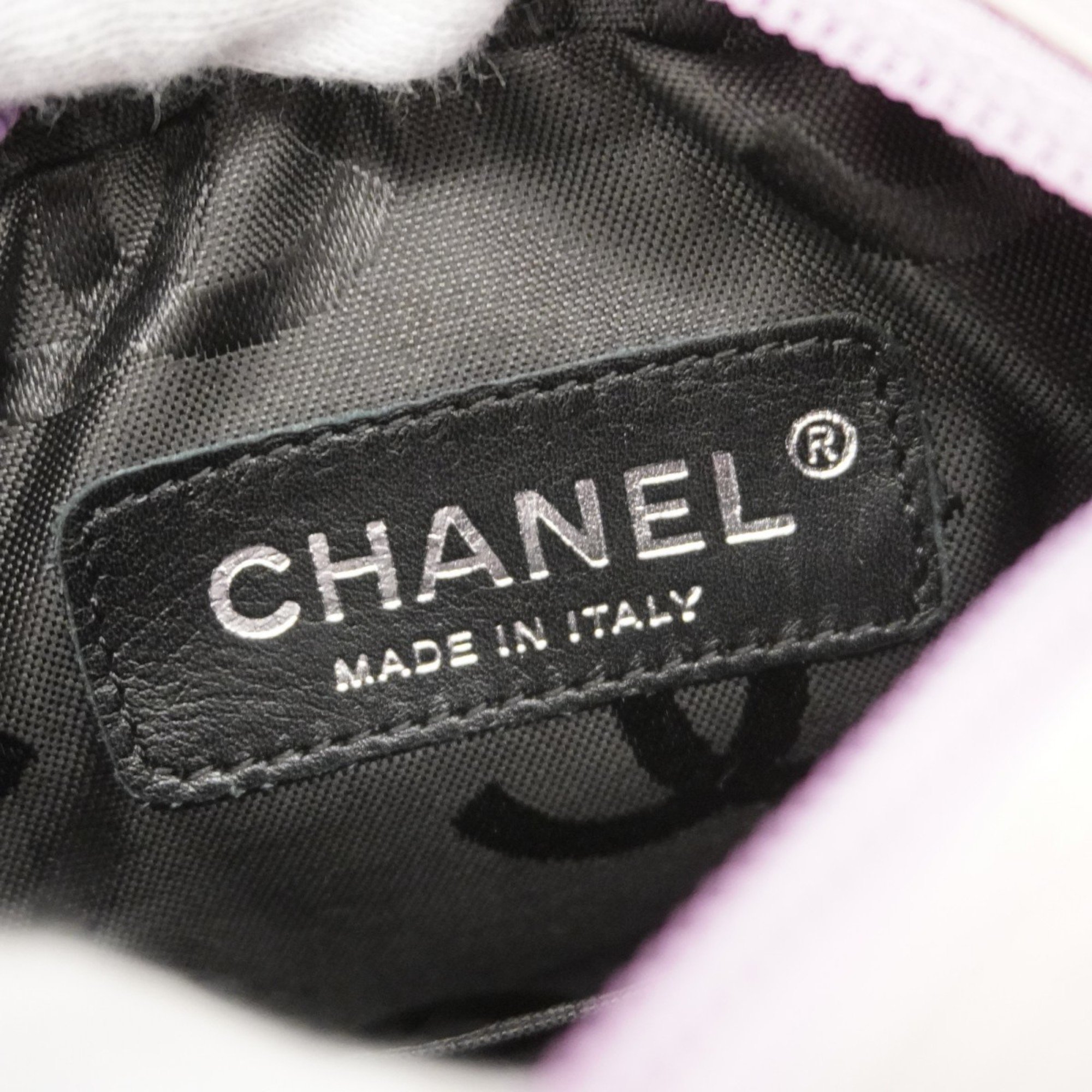 Chanel Shoulder Bag Cambon Lambskin Pink Black Women's