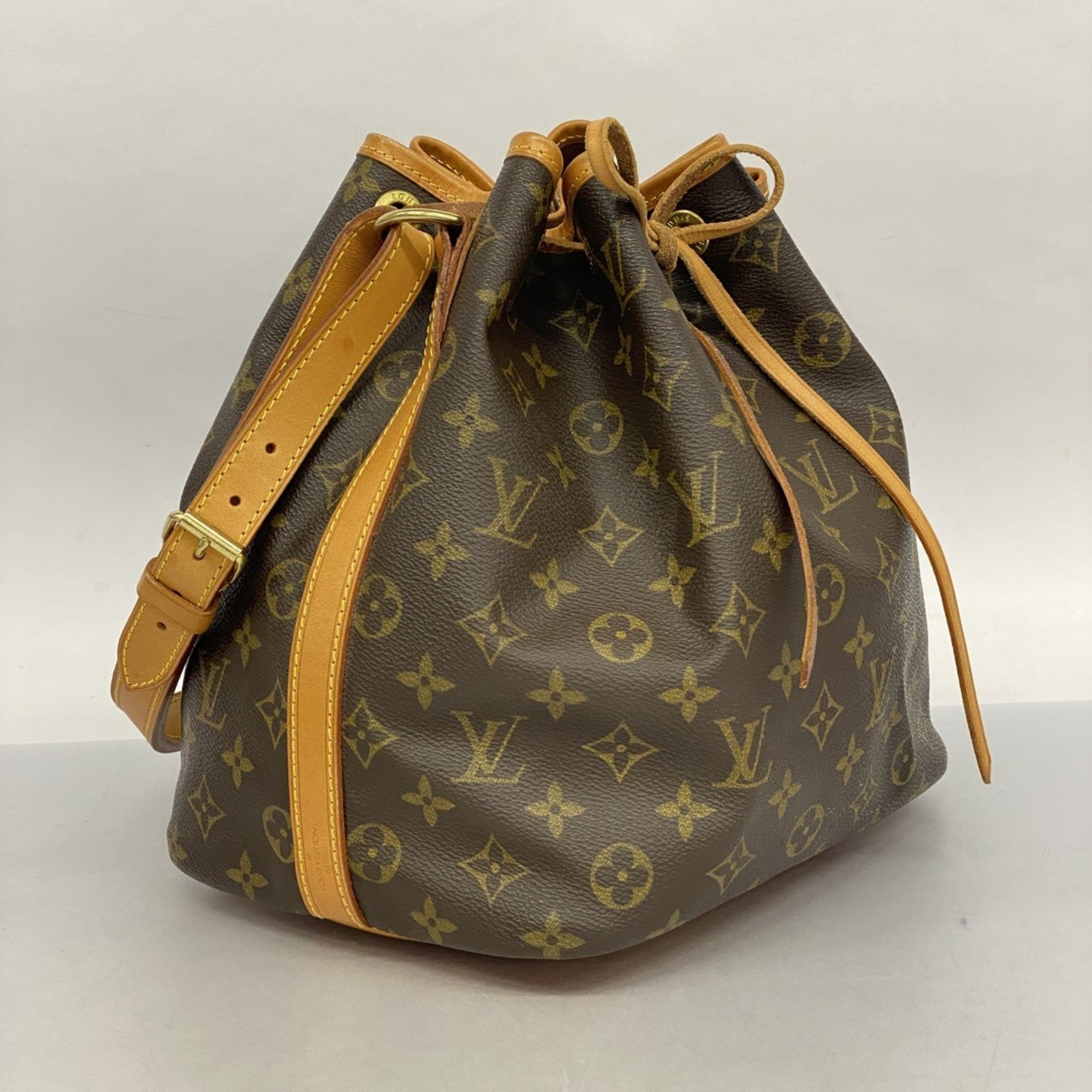 Louis Vuitton Shoulder Bag Monogram Petit Noe M42226 Brown Ladies