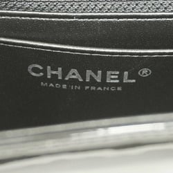 Chanel Shoulder Bag Camellia Chain Patent Leather Black Women's