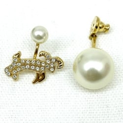 Christian Dior earrings, rhinestone, pearl, sheep, Aries, constellation, animal, single ear