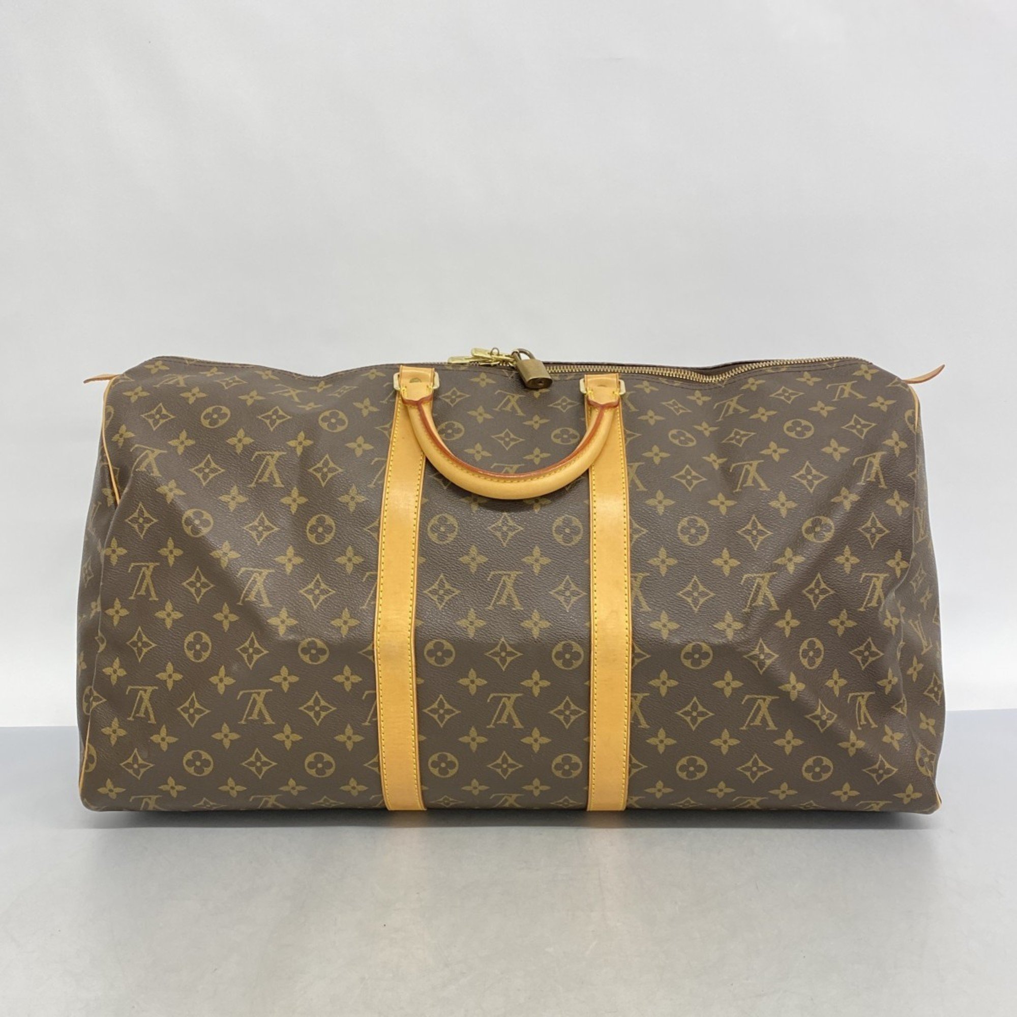 Louis Vuitton Boston Bag Monogram Keepall 55 M41424 Brown Men's Women's