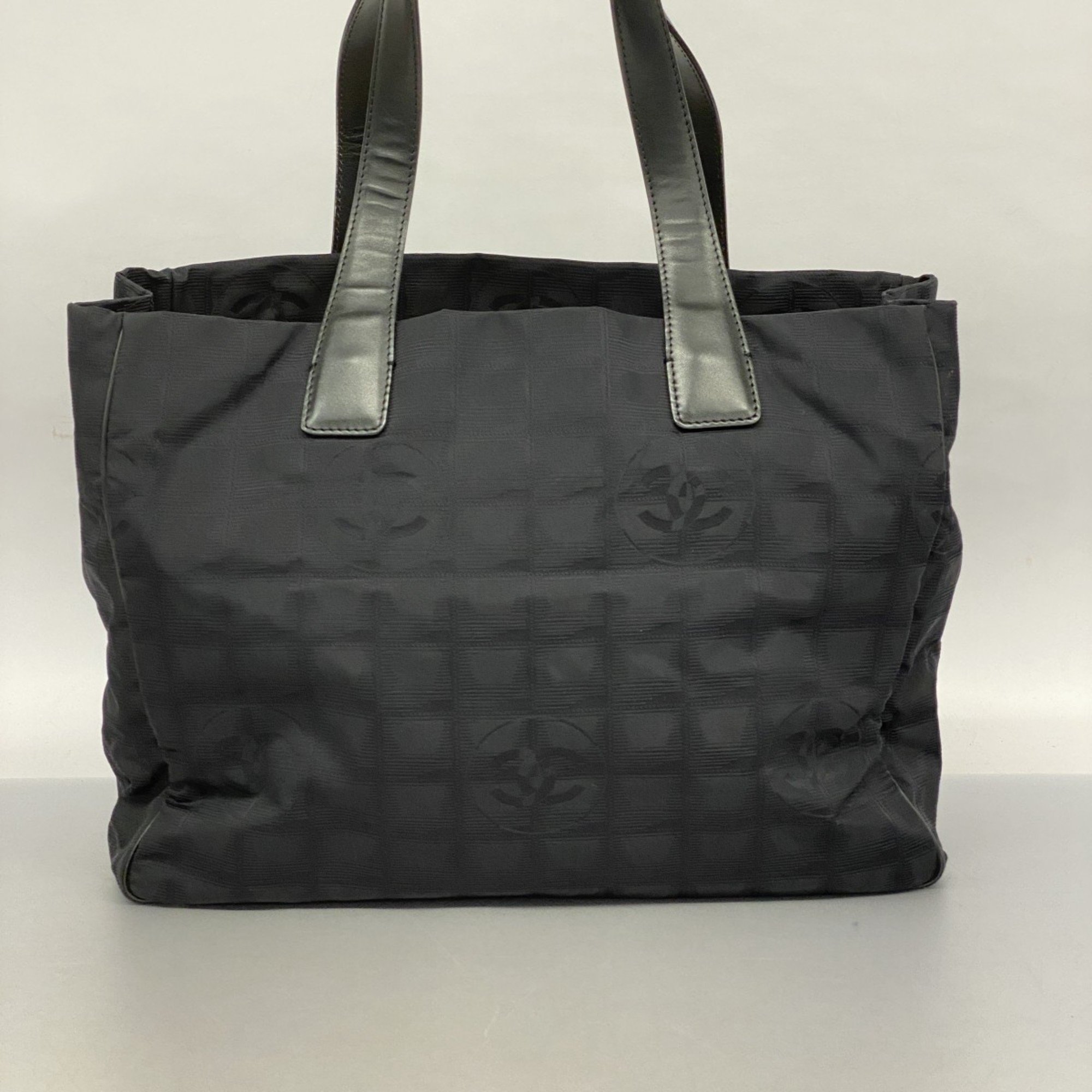 Chanel Tote Bag New Travel Nylon Black Women's