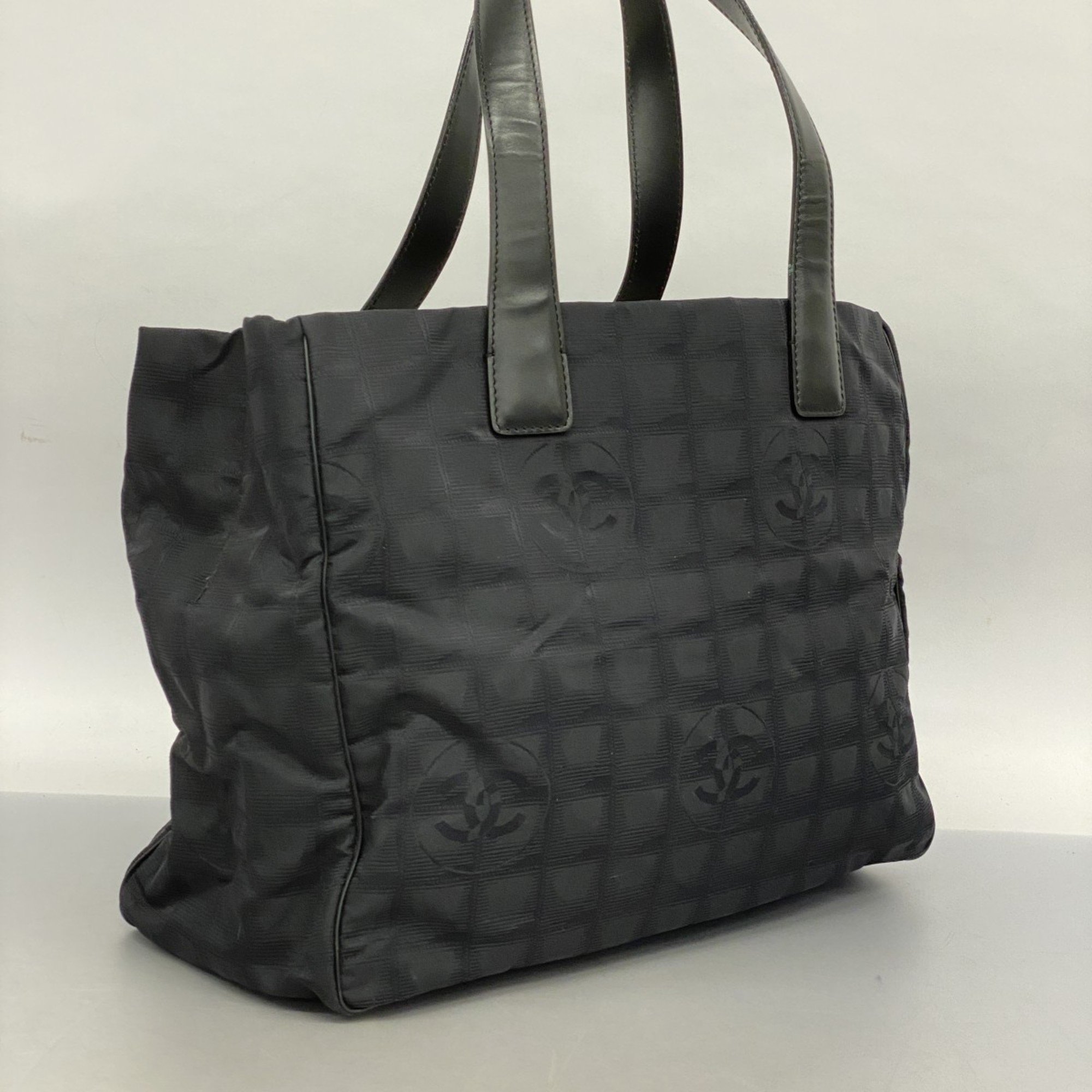 Chanel Tote Bag New Travel Nylon Black Women's