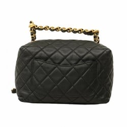 Chanel Shoulder Bag Matelasse Chain Leather Black Women's