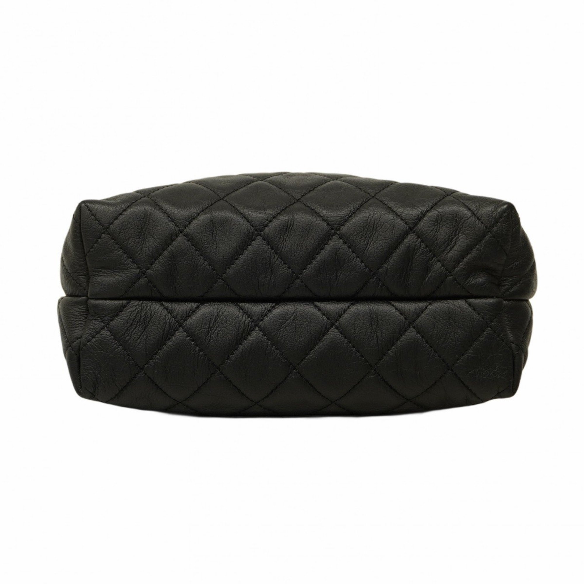 Chanel Shoulder Bag Matelasse Chain Leather Black Women's