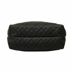 Chanel Shoulder Bag Matelasse Chain Leather Black Women's