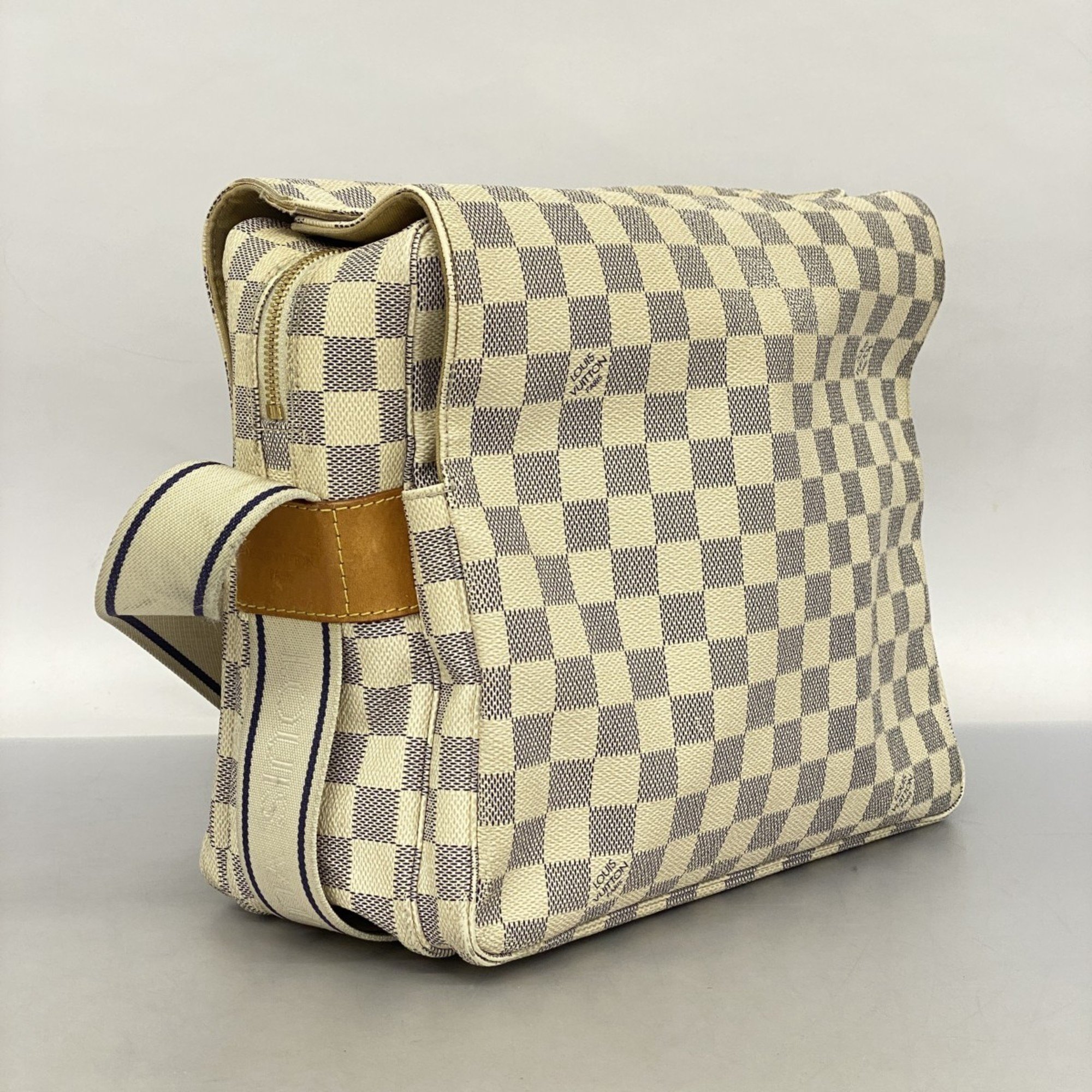 Louis Vuitton Shoulder Bag Damier Azur Naviglio N51189 White Women's