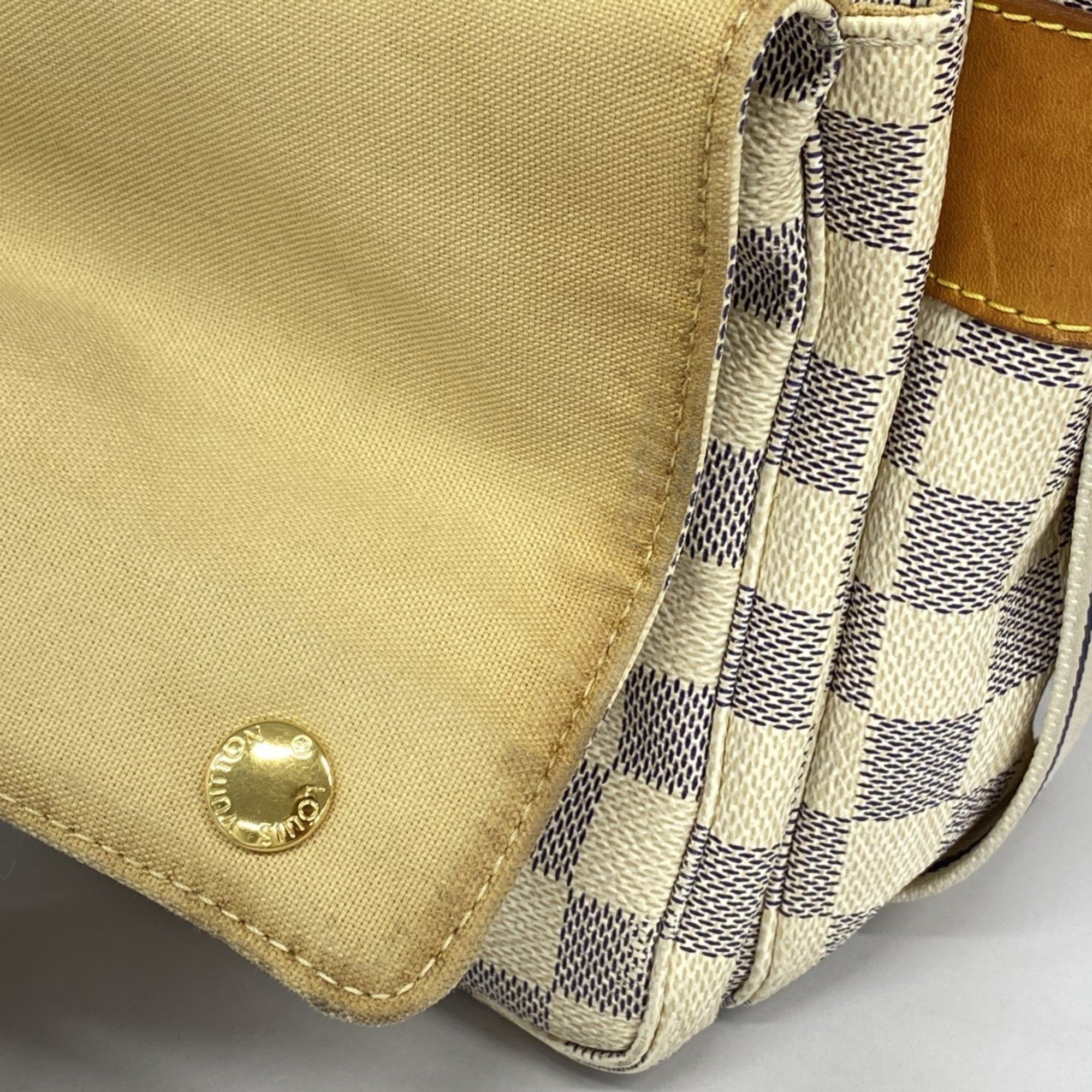 Louis Vuitton Shoulder Bag Damier Azur Naviglio N51189 White Women's