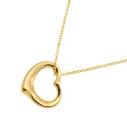 Tiffany & Co. Heart 16mm Necklace 40cm K18 YG Yellow Gold 750 Open