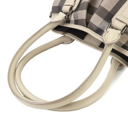 Burberry Smoked Check 2way Hand Shoulder Bag PVC Leather Beige Brown 3690429