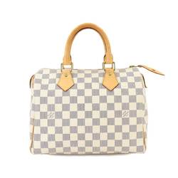 Louis Vuitton Damier Azur Speedy 25 Handbag N41534 White Gold Hardware