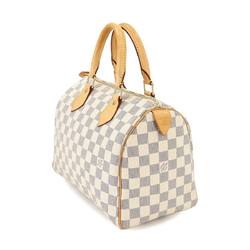 Louis Vuitton Damier Azur Speedy 25 Handbag N41534 White Gold Hardware