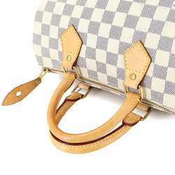 Louis Vuitton Damier Azur Speedy 25 Handbag N41534 White Gold Hardware