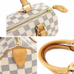 Louis Vuitton Damier Azur Speedy 25 Handbag N41534 White Gold Hardware