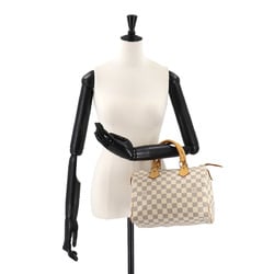 Louis Vuitton Damier Azur Speedy 25 Handbag N41534 White Gold Hardware