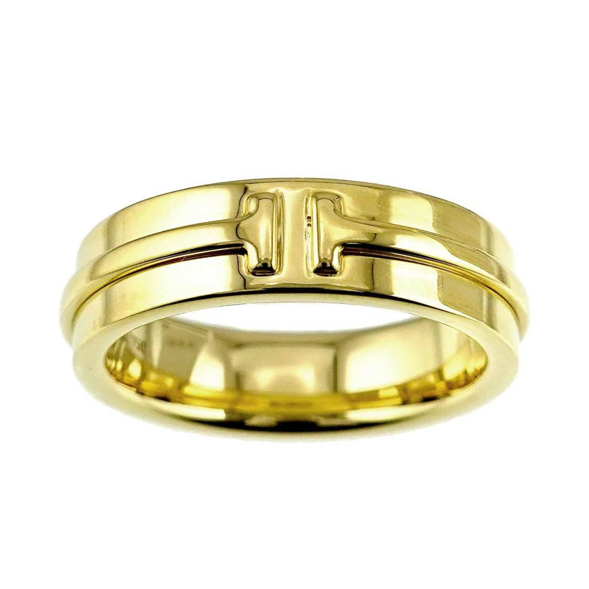 Tiffany & Co. T Toe Narrow 12.5 Ring, K18 YG Yellow Gold 750 Ring