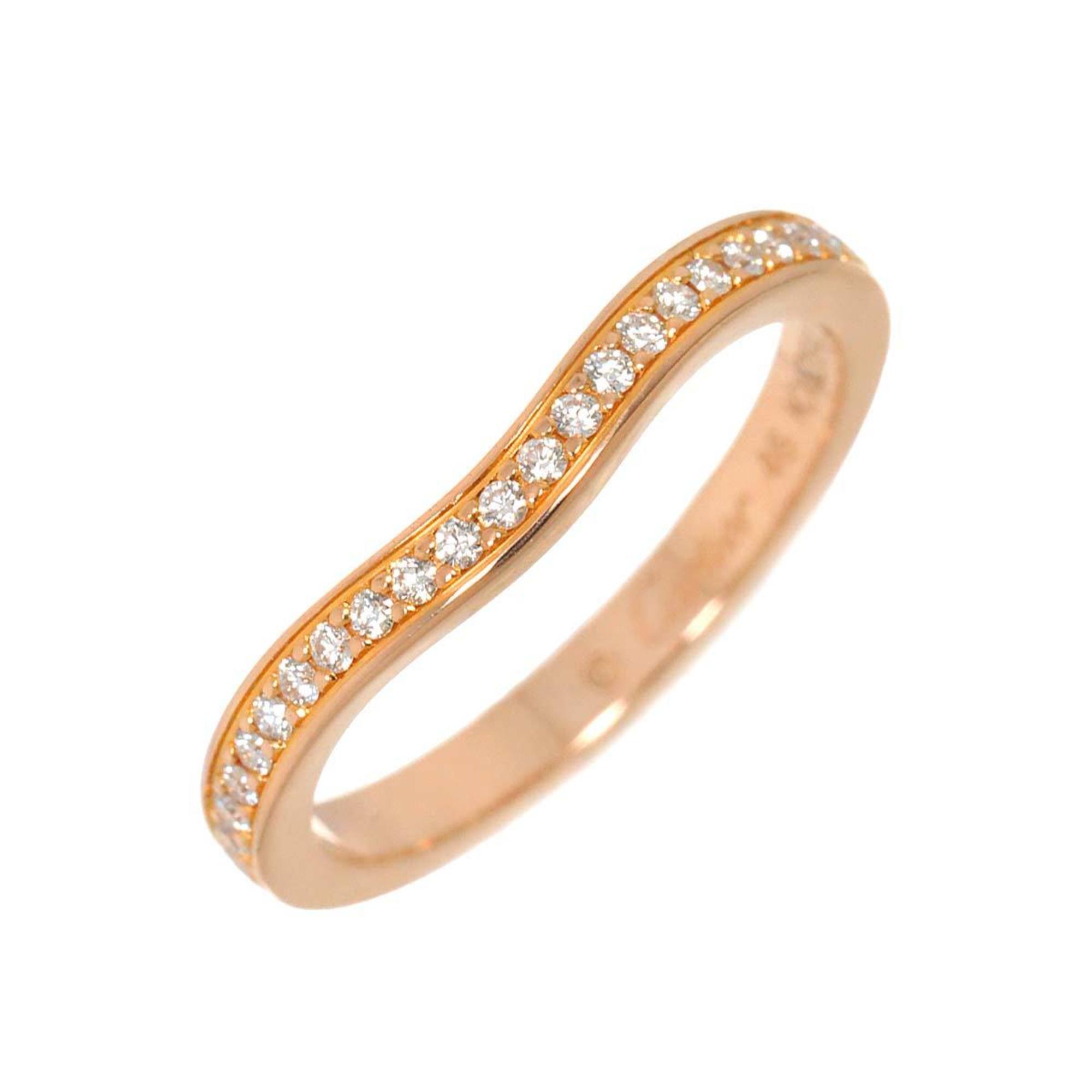 Cartier Ballerina Curve #46 Ring Half Diamond K18 PG Pink Gold 750 Ballerine