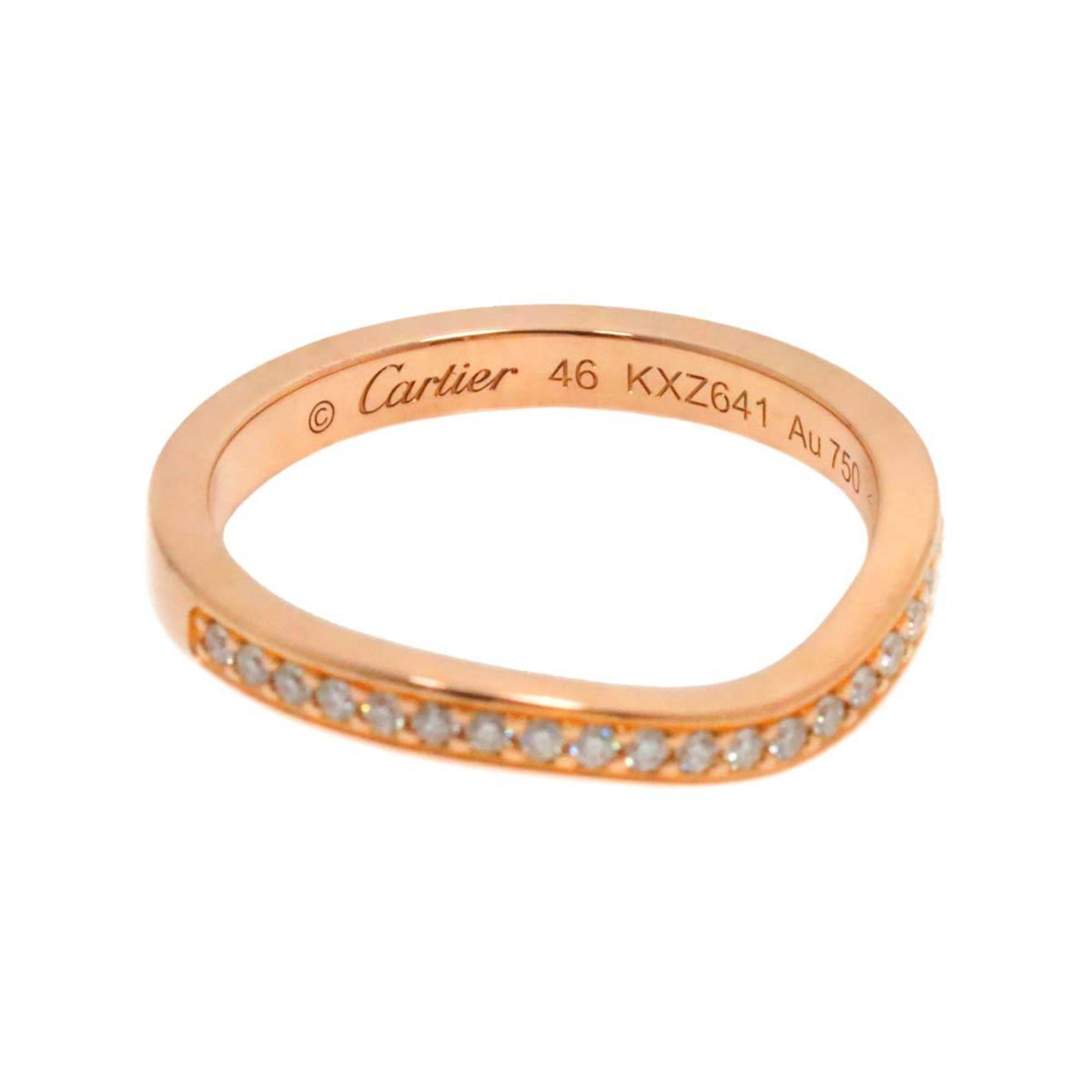 Cartier Ballerina Curve #46 Ring Half Diamond K18 PG Pink Gold 750 Ballerine